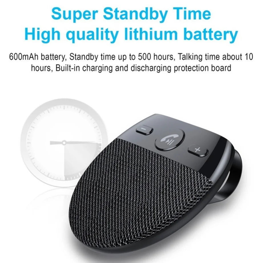 NEW Wireless Bluetooth Car Speaker Handsfree Kit Hands-Free Bluetooth Multipoint Speaker Phone Sun Visor Blue Tooth Voice Broadcast Functions Car Accessories