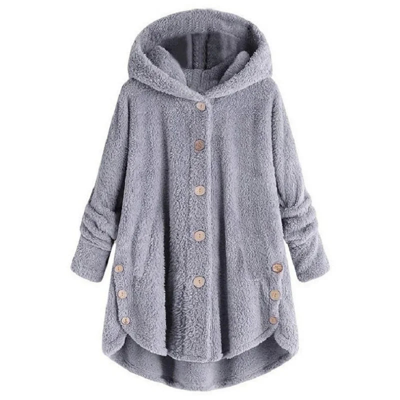 Plus Size Fashion Trend Autumn and Winter Press-pleated Printed Turn-Collar Long-Sleeved Shirt Two-piece Furry Coat