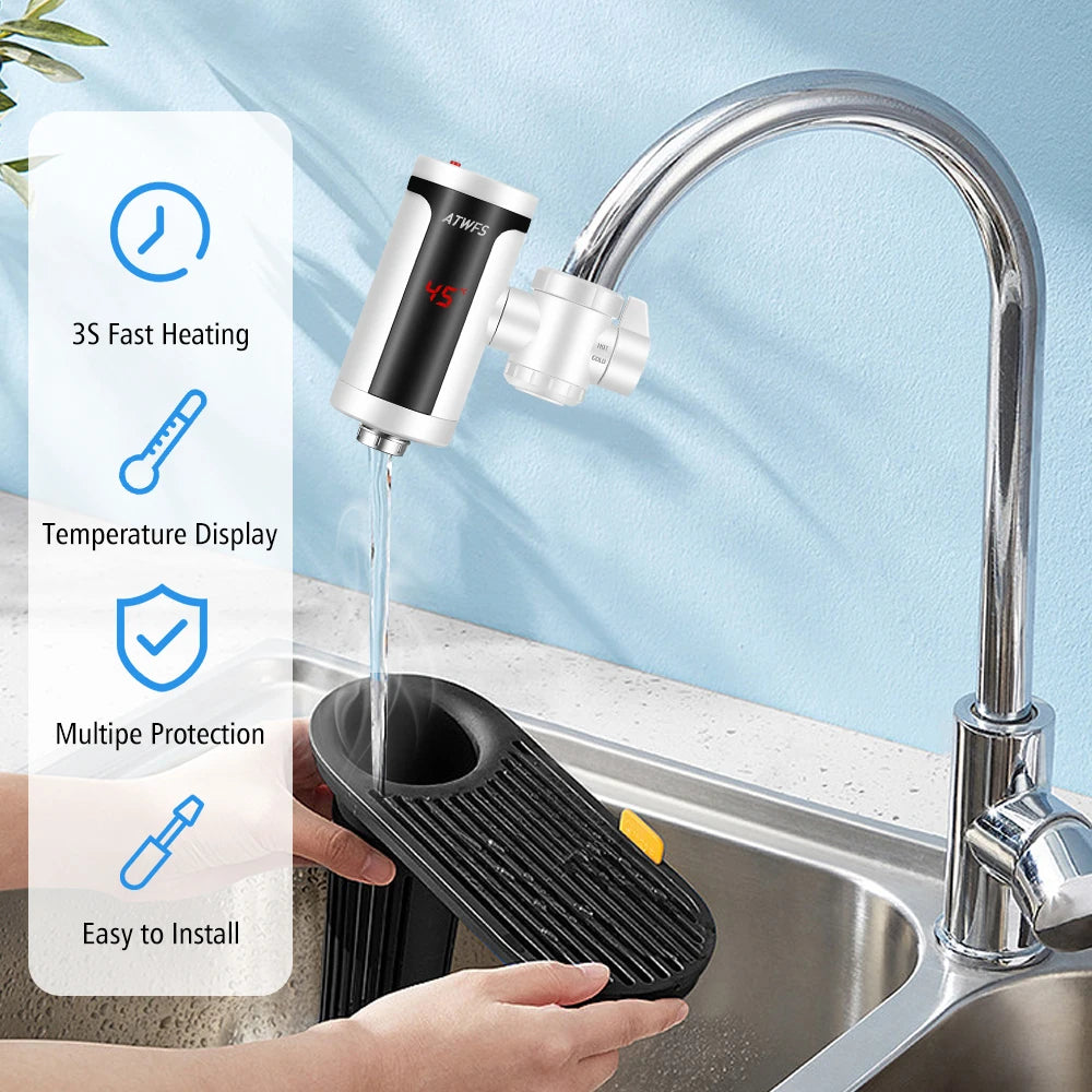 3300W Instant Hot Water Tap Electric Faucet Modern Instant Water Heating Faucet Kitchen Water Heater