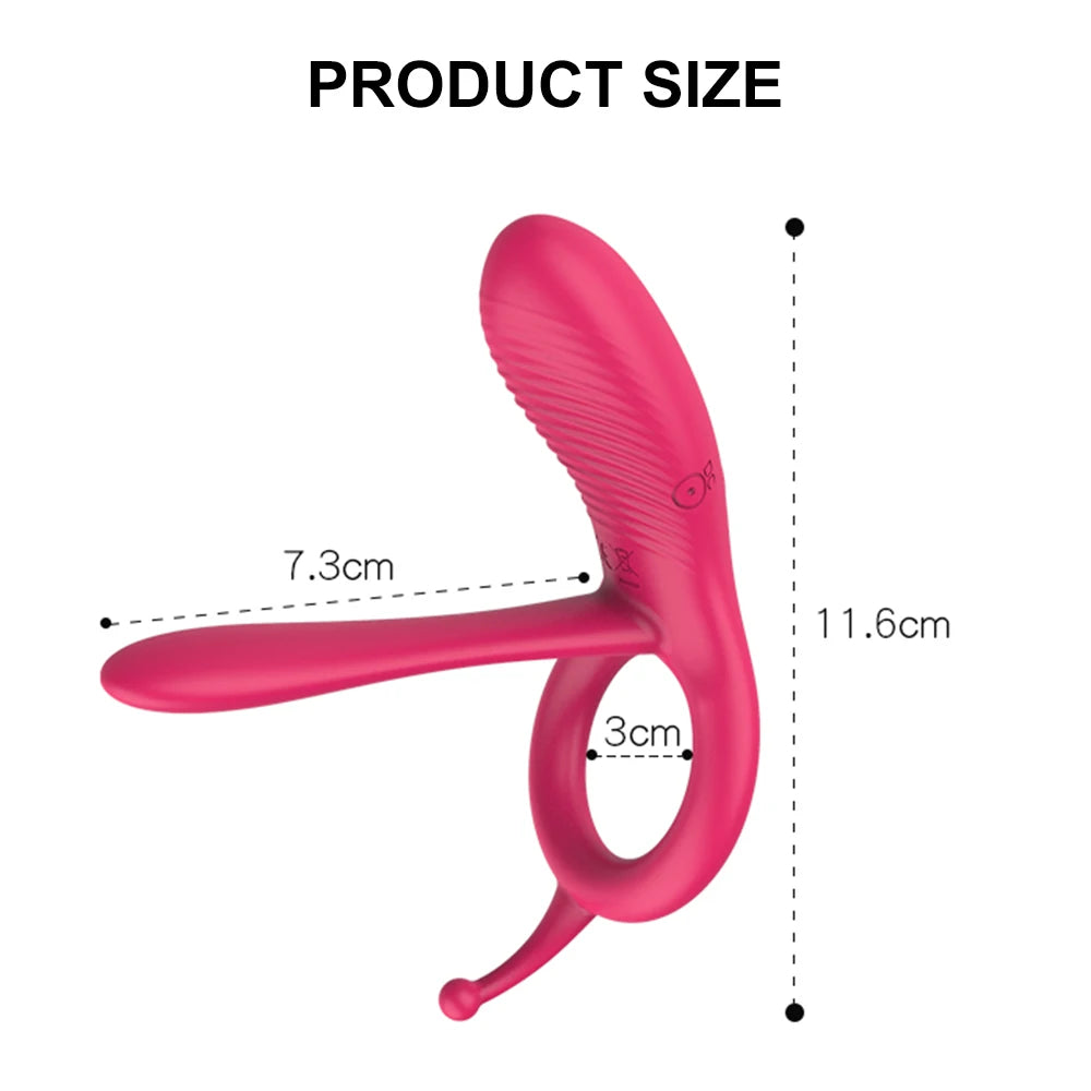Long Tongue Cock Sleeve Ring Vibrator for Men Penis Massager 10 Frequency Clitoral Anal Stimulation Erotic Sex Toys for Couples