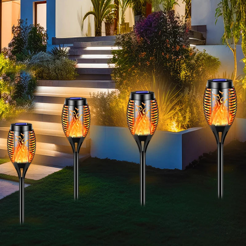 Outdoor LED Solar Torch Lights Waterproof Garden Decoration Lawn Pathway Flame Flickering Dancing Solar Lamp