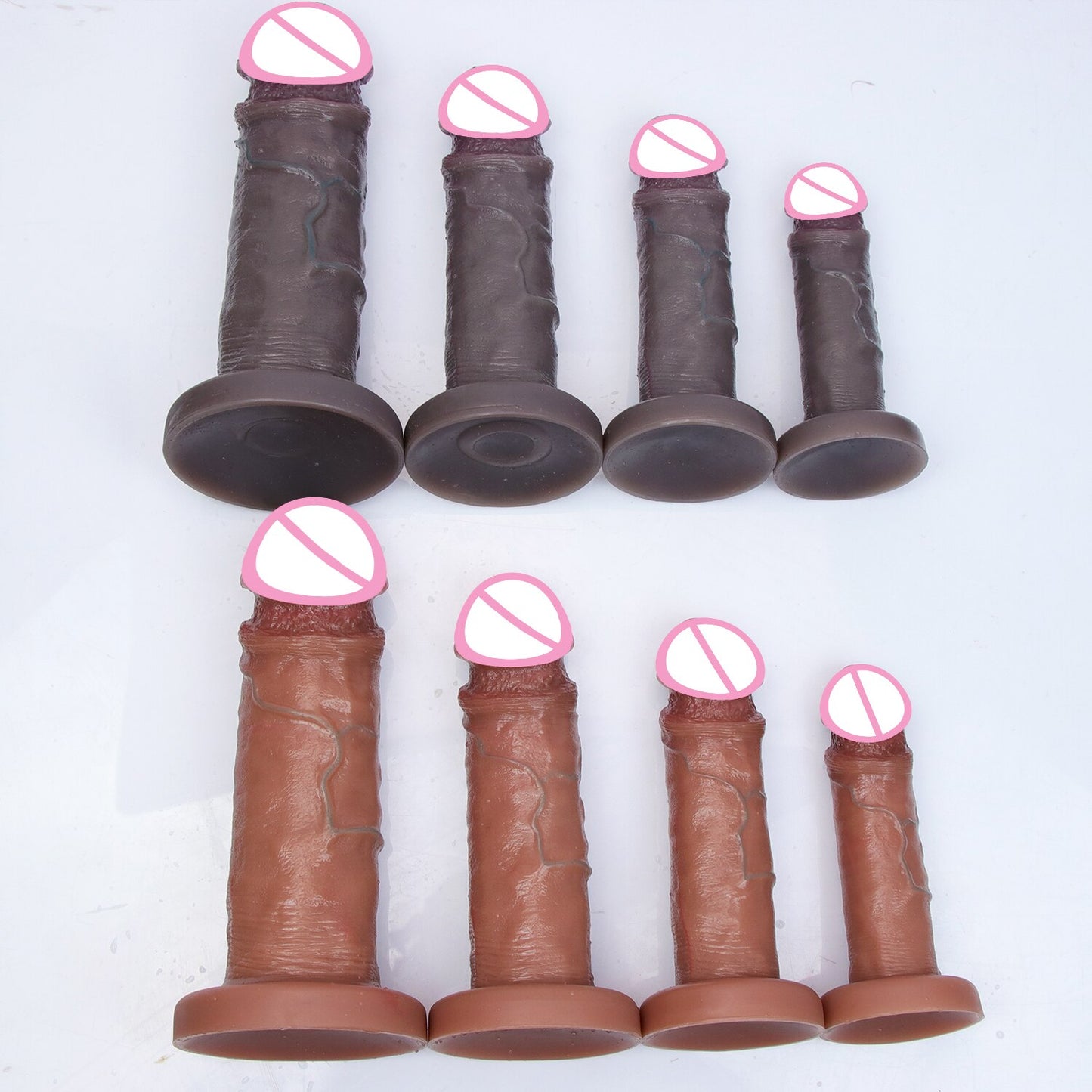 Realistic Black Big Dildo Real Veins Women Rose Sex Toy Soft Silicone Vaginal Masturbators Penis Suction Cup Thick Small Dick