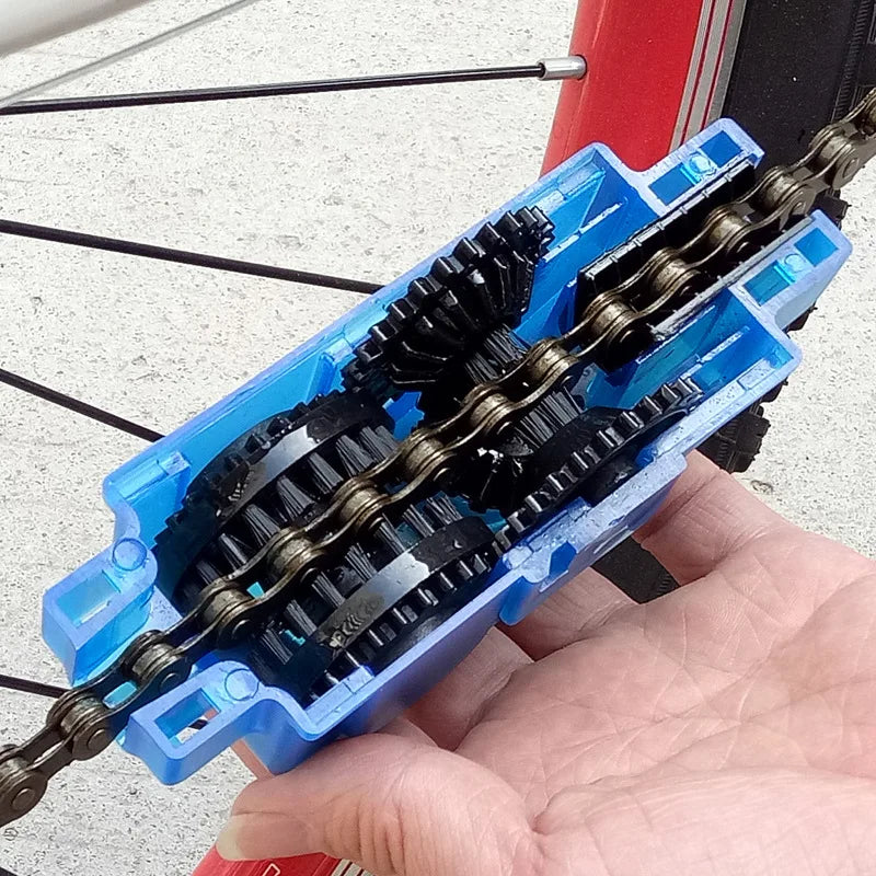 NEW Arrivals 4PCS Set Portable Bicycle Chain Cleaner Bike Brushes Scrubber Wash Tool Mountain Cycling Cleaning Kit Outdoor Accessory