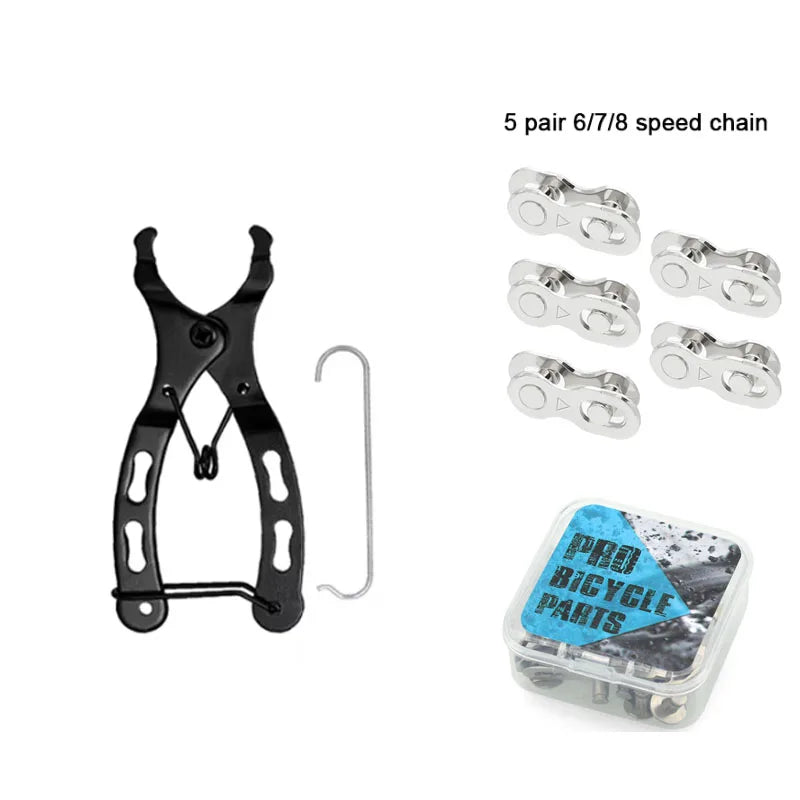 NEW Arrivals 12PCS Set Bicycle Repair Tool Set Chain Wear Checker 6/7/8/9/10/11 Speed Joint Magic Buckle MTB Chain Link Plier Bike Buckle Chain Breaker Cycling Accessories Sports Supplies