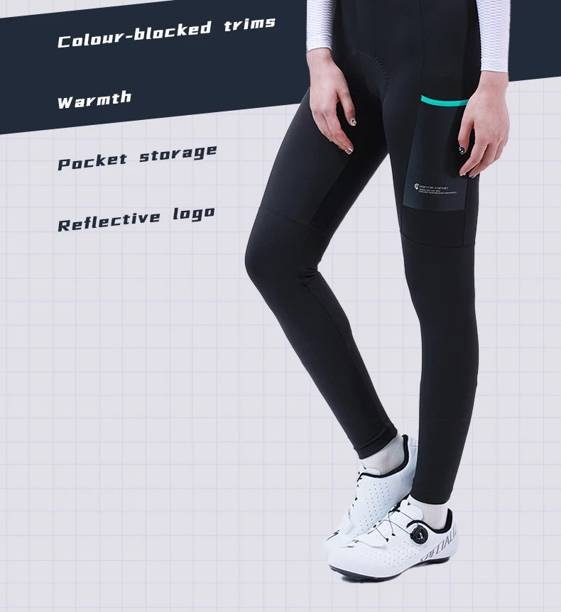 NEW Arrivals UK Size Women‘s Professional Cycling Bib Pants Winter Fleece Bicycle Biking Clothing Pants 3D Padding Road Bike Pants For Women Sports Apparel Supplies