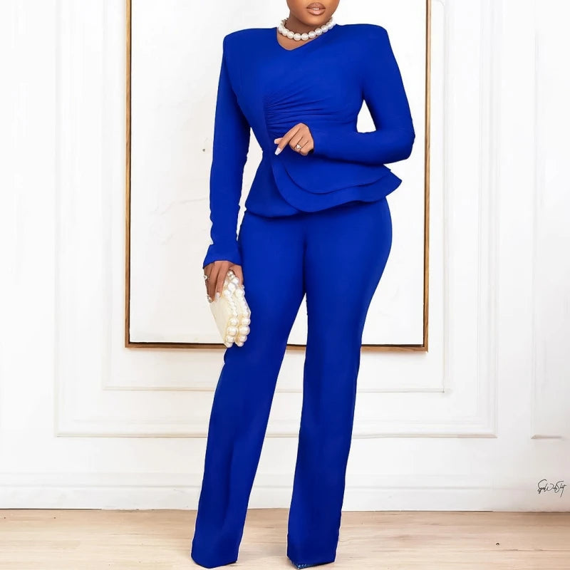 NEW Arrivals 2PCS Set Plus Size 4 Colors African Women Sets Spring Autumn Matching Sets Top And Pants Suits Outfits Ladies Luxury Fashion Clothing Supplies