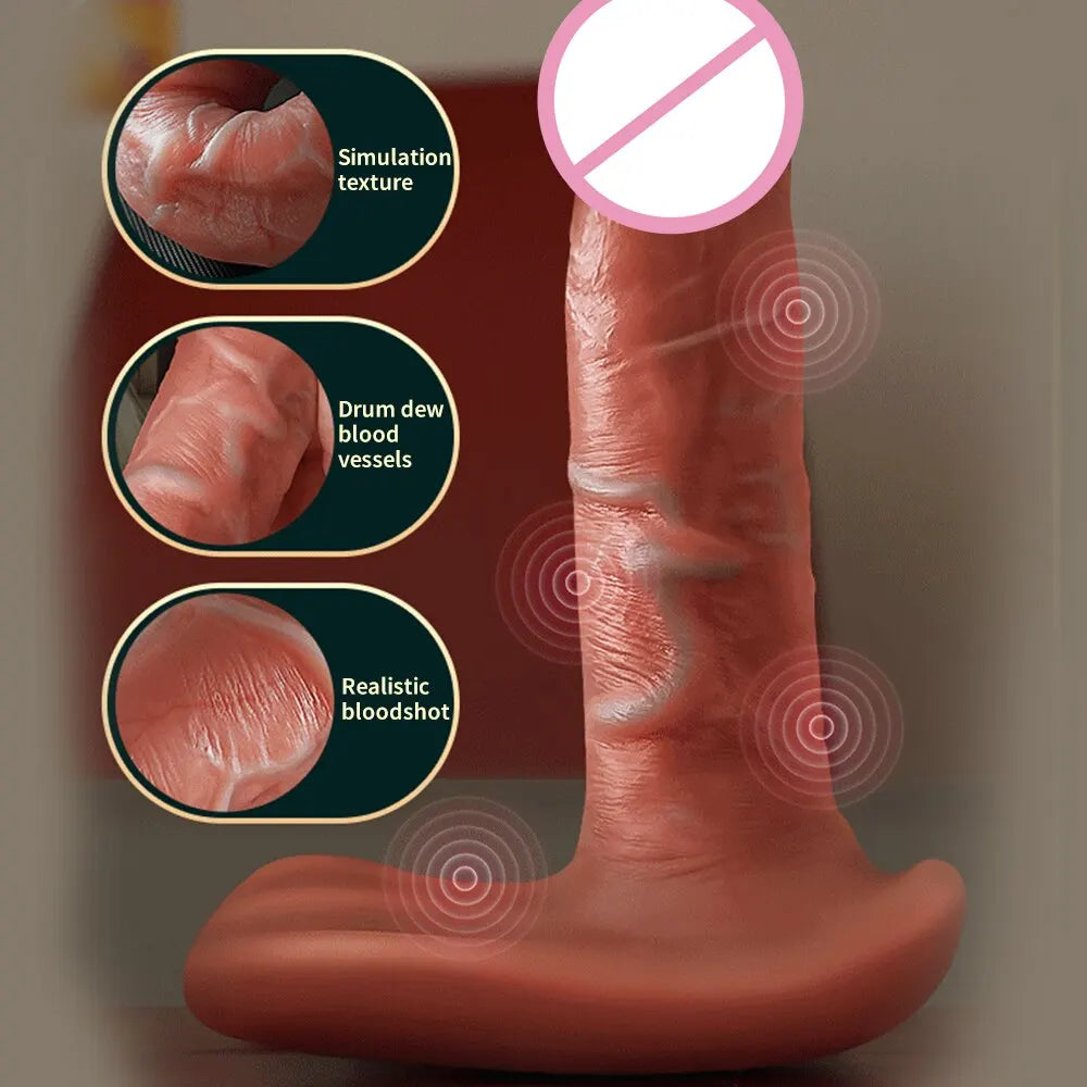 Telescopic Real Vibrator for Women Dildo Vagina Stimulator Vibration SexToy Silicone Thrusting Dildo With Heating Remote Control