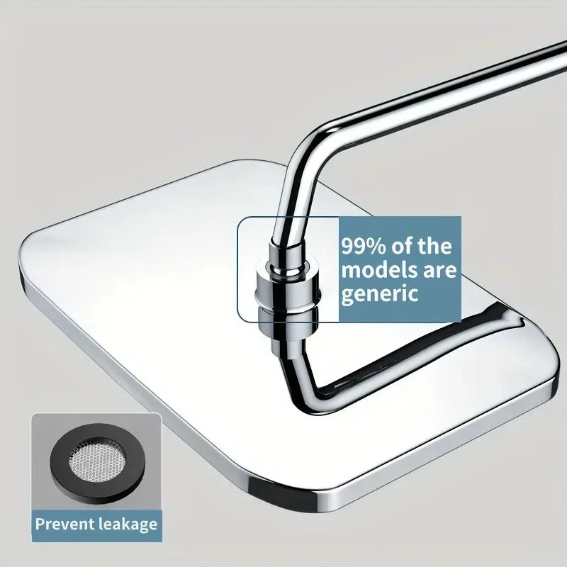 NEW Arrivals 14 IINCH 360 Degrees Rotation High Pressure Top Spray Rain Shower Head Larger Flow Supercharge Rainfall Showerhead 360° Swivel Water Saving Shower Accessories Bathroom Tools