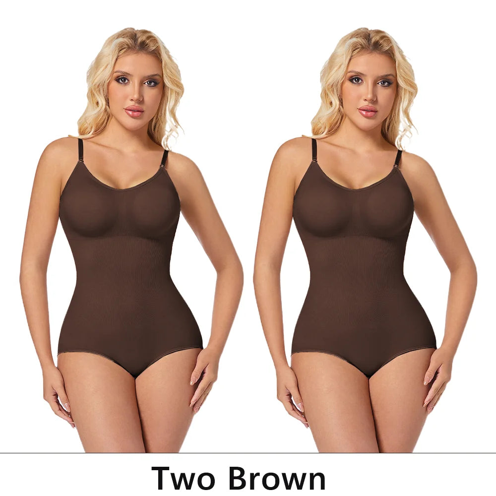 NEW Arrivals 2PCS Set S-2XL Slimming Shapewear Removable Bra Pads Bodysuit Body Shaper Women Seamless Tummy Control Slimming Sheath Flat Belly for Underwear