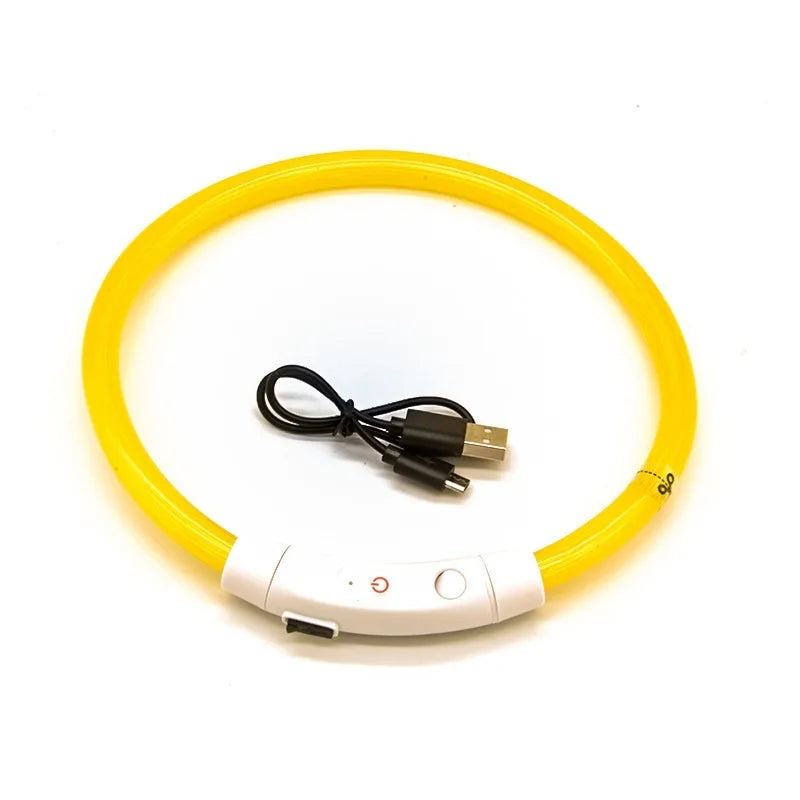 NEW Arrivals Led Dog Collar Luminous USB Cat Dog Collar Adjustable Fit for Small Medium Large Dogs Led Light Glowing Loss Prevention LED Collar For Dogs Pet Dog Accessories