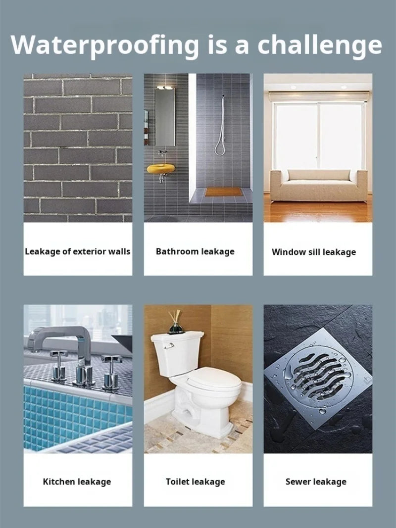 300g Waterproof Paint Don't Smash Brick Tiles Broken Exterior Wall Bathroom Waterproof Glue kitchen Leak Repair Warranty Toilet Waterproof Paint Home Repair Tools