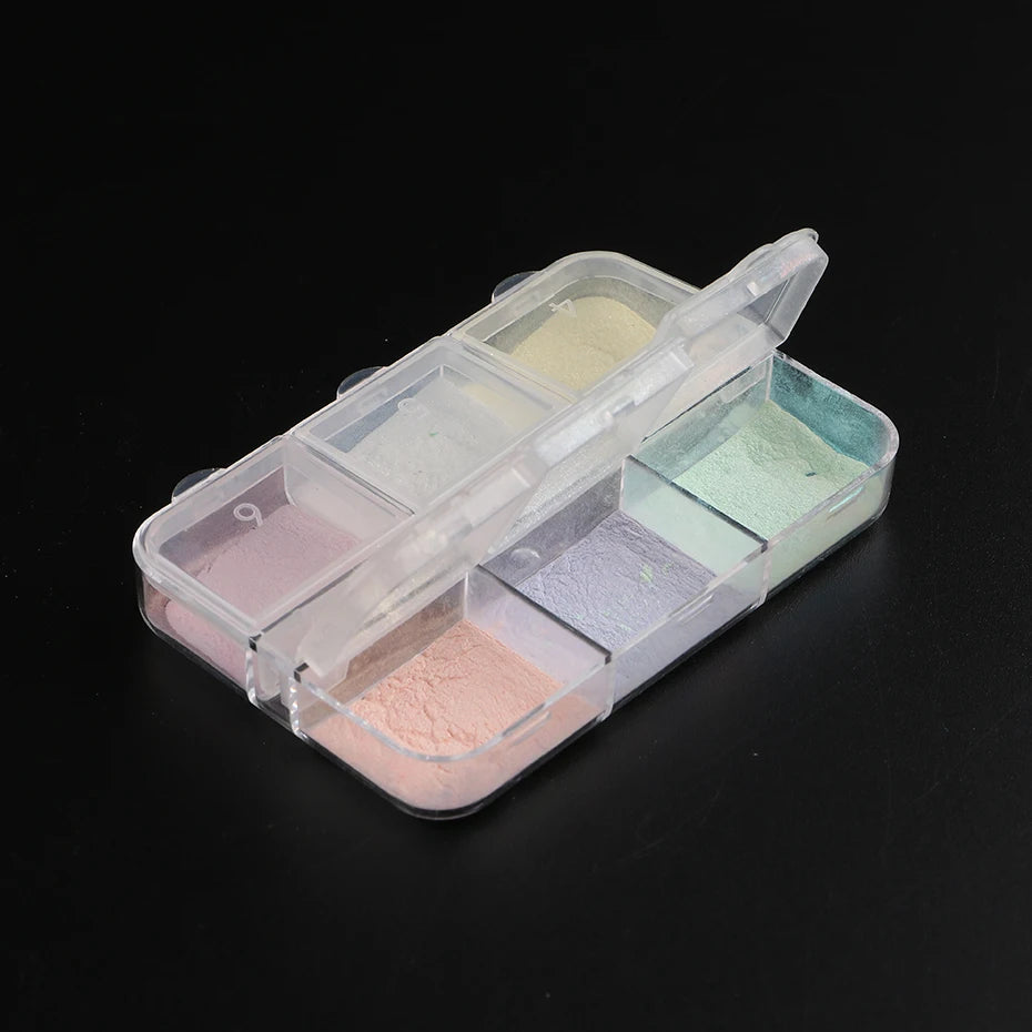 NEW Arrivals Moonlight Mirror Nails Powder Metallic Chrome Effect Pigments Gel Polish Laser Dust Glitter Aurora Shiny Pearl Nail Manicure Accessories Nail Care Products