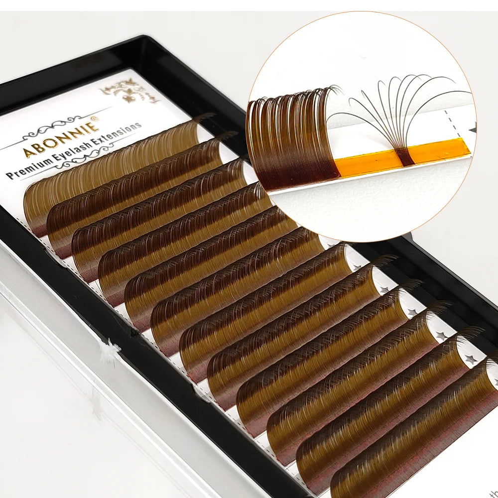 Abonnie Dark Brown Individual Eyelashes Extension Premium Eyelashes 8-15&mix Mink Lashes Professional Classic Lash Extensions