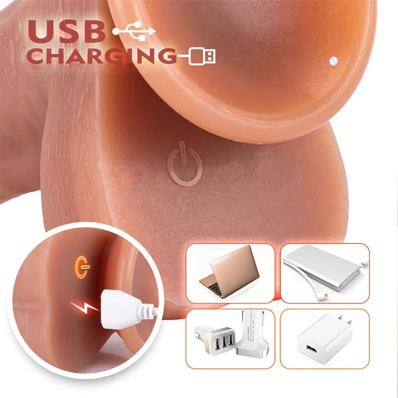 NEW Arrivals Female Masturbation Automatic 22.5cm Dildo Penis Vibrator Women Orgasm Rose Toy Adult Toy for Woman Sex Dildos XXL Realistic to Pussy for Endless Pleasure Women Female Sex Shop Products