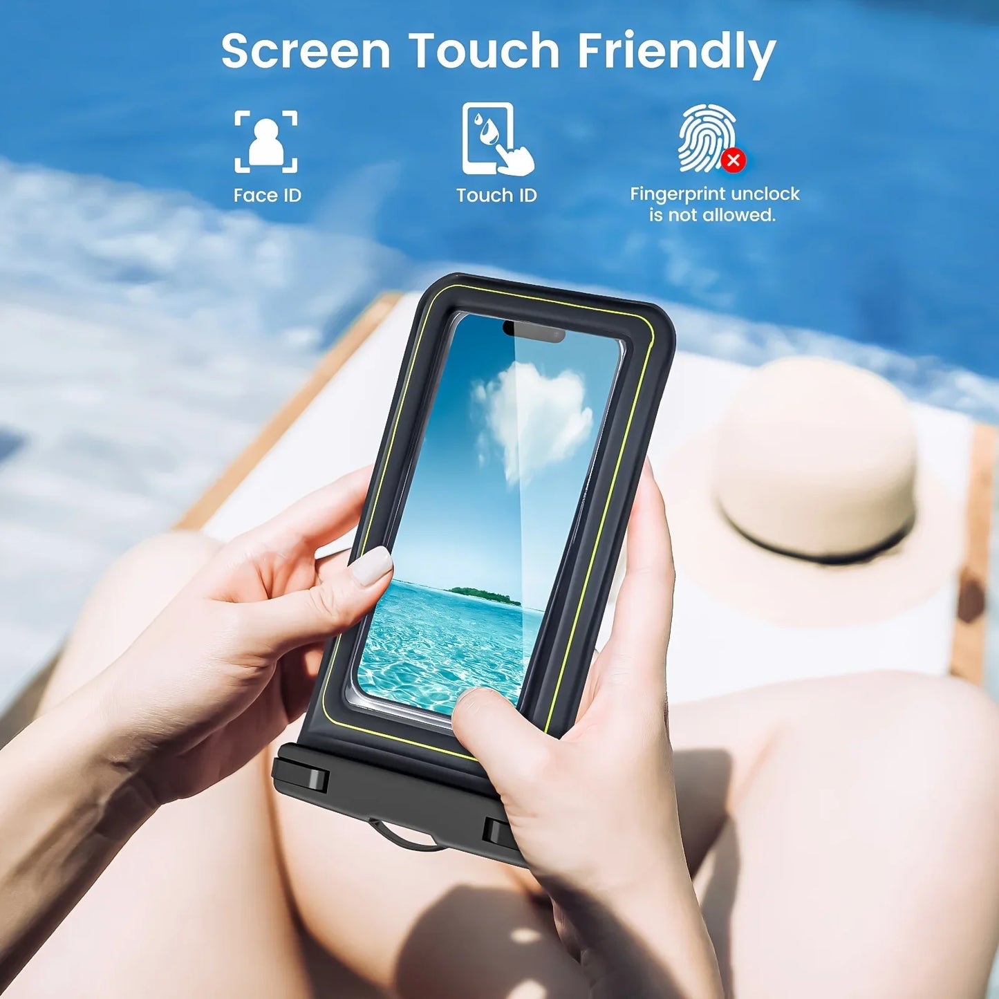 NEW Floating Airbag IP68 Waterproof Swimming Sports Bag Pouch Phone Case Touch Screen & Strap For iPhone Samsung 6.8" Mobile Phone