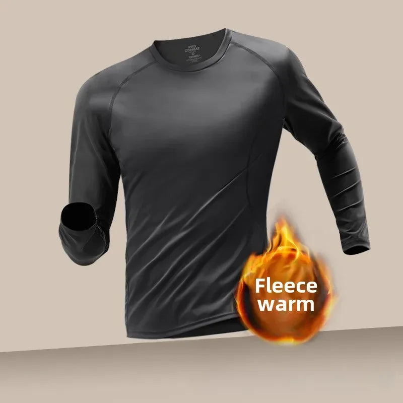 NEW 3PCS Set S-3XL(95Kg+) Men's Thermal Plush Base Layer Set Winter Thickened Cycling Morning Running Training Quick Drying Clothes Fitness Tight Sports Men's Sweats Set