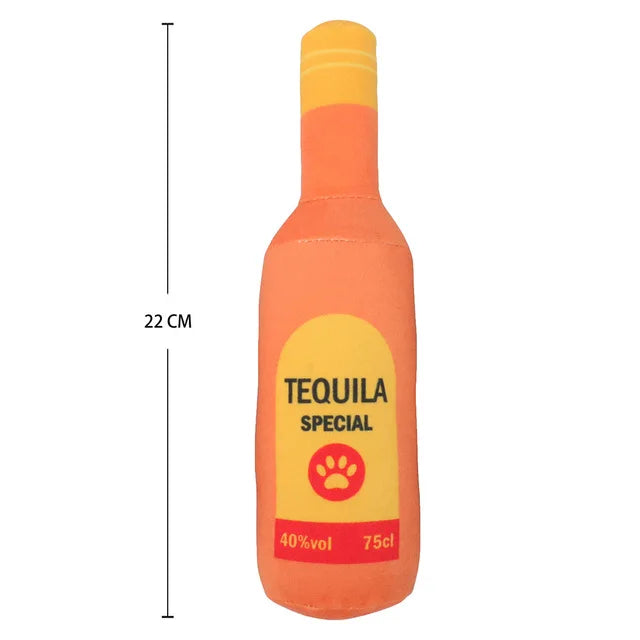 NEW Arrivals Creative Beer Champagne Vodka Bottle Shaped Plush Dog Squeaky Toys Soft Small Large Dog Interactive Bite-Resistant Clean Chew Toy Pet Accessories