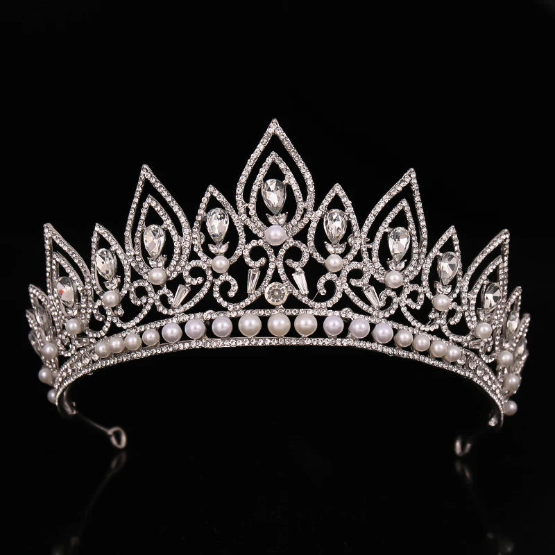 Low-Price Sales are Limited Luxury Wedding Crown Gold Silver Color Rhinestone Crystal Diadem Queen Crown Princess Tiaras Bridal Hair Jewelry Party Hair Accessories Girls Ladies Luxury Jewelry Fashion Accessories Supplies