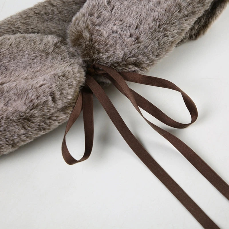NEW Arrivals Luxury Maillard Color Women Novelty Furred Waistband 90*11.5cm Retro Sexy Plush Luxurious Real Fox Fur Belt with Tie for Evening Night Club Party Costumes Accessories