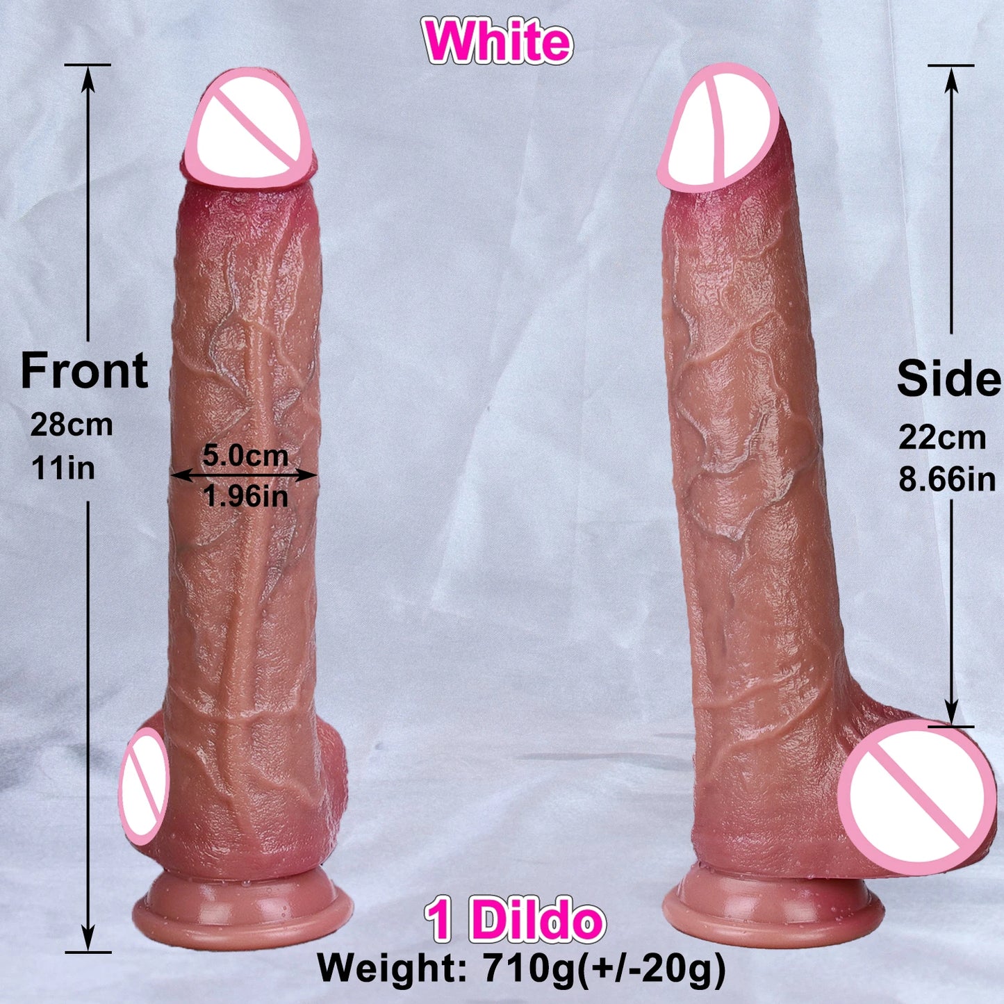 11 INCH Realistic Soft Coffee White Dildo Artificial Penis Man Genitals Anal Sex Toy Female Male Vaginal Masturbation Suction Cup Dick Adults Sex Store Products