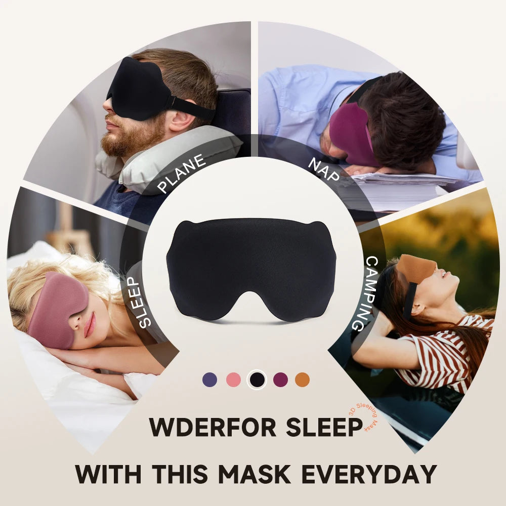 NEW 3D Sleep Mask 5 Colors for Eyes Soft Sleeping Eye Mask Travel Airplane Hotels Eyeshade Night Breathable Sleeping Aid Mask Eye Shade