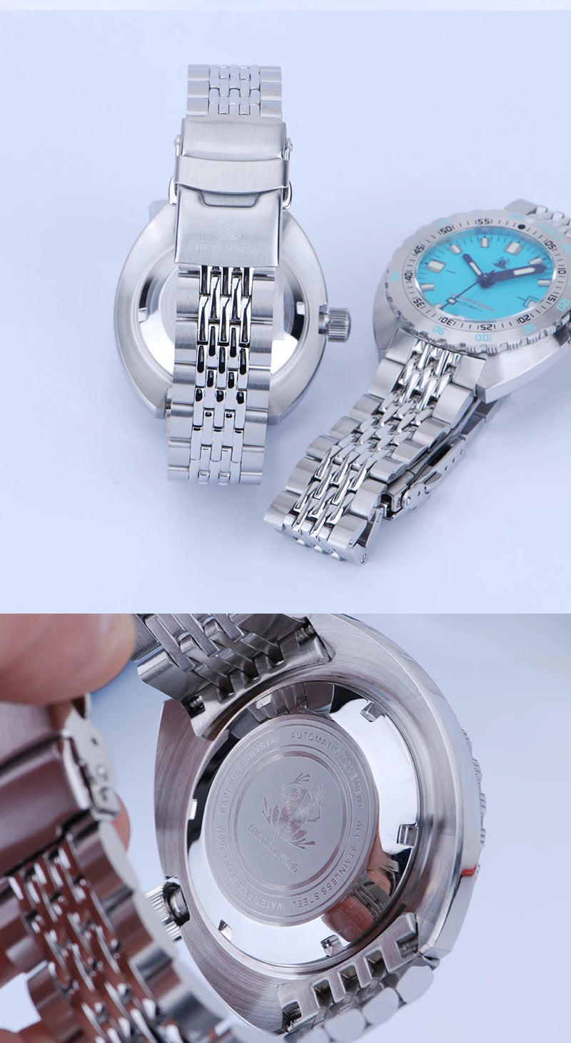 NEW Arrivals 5 Colors Diver Watch Tactical Frog SUB300T Retro Women Men Diver Watch 200M Waterproof Sapphire Mirror NH35 Automatic Mechanical Wristwatch Super Luminous Night Glowing Swimming Watch
