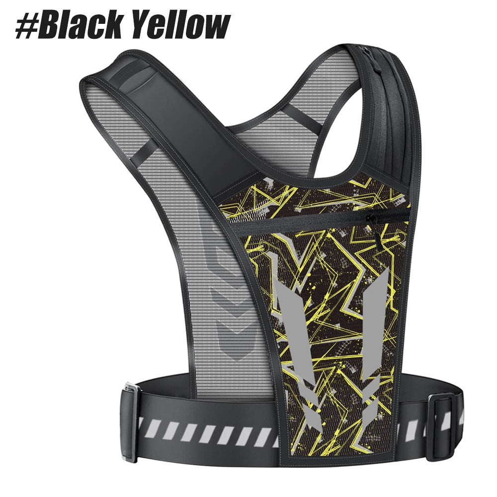 NEW Arrivals Reflective Running Vest, Backpack Mesh Breathable Hydration Pack Lightweight Elastic Women Men Large Capacity for Outdoor Bicycle Running Night Walking Sports Backpack