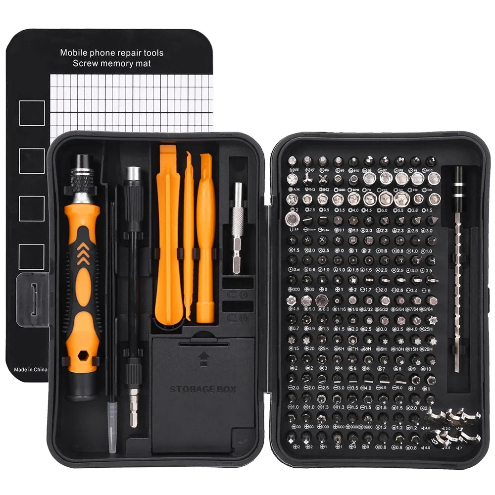 NEW Arrivals 170PCS In 1 Set Precision Screwdriver Set Magnetic Screw Driver Bits Torx Hex Bits iPhone Computer TV Mobile Phone Laptop Tablets Drone Professional Handle Repair Tool Kit