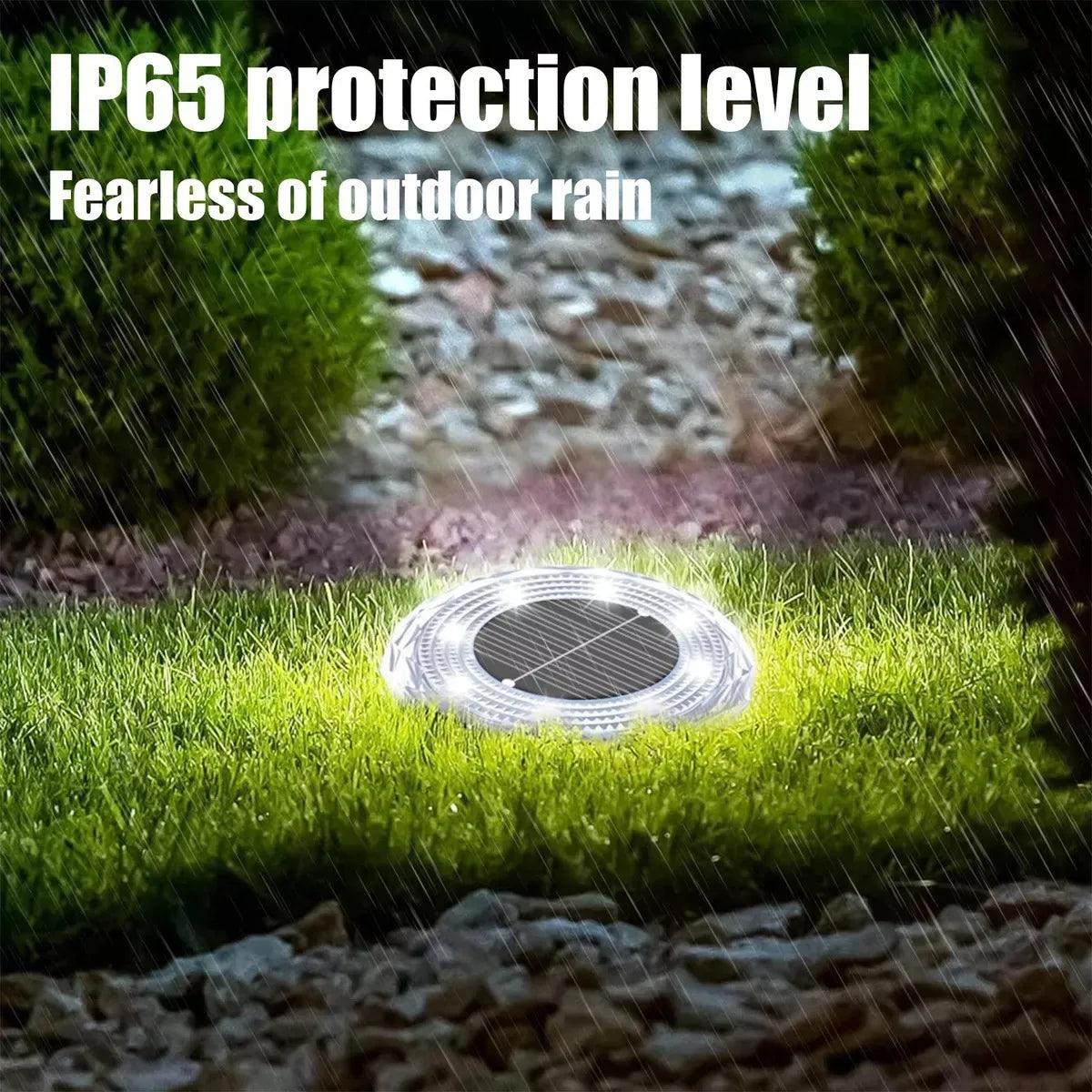 NEW Arrivals 2PCS Set 8 LEDs Solar Ground Lights Solar Lights Outdoor Bright LED Solar Disk Lights Outdoor Garden Pathway Driveway Lawn Lights Home Outdoor Lighting Accessories