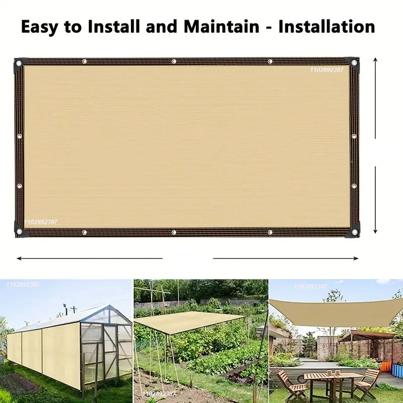 NEW Arrivals 4 Colors 90% Shading HDPE Beige Sunshade Net Garden Plant Shed Shading Sail UV Protection Outdoor Camping Beach Pergola Sun Cover Swimming Pool Awning