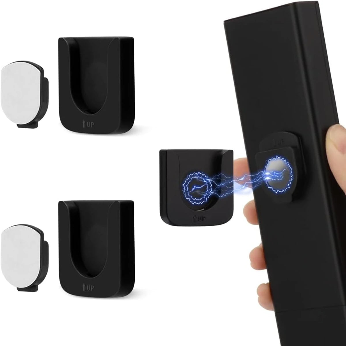 NEW 6PCS Set Remote Control Magnetic Hook Lock, Adhesive Wall Mounted Remote Control Storage Rack, No Punching Hook Home Electronic Accessories