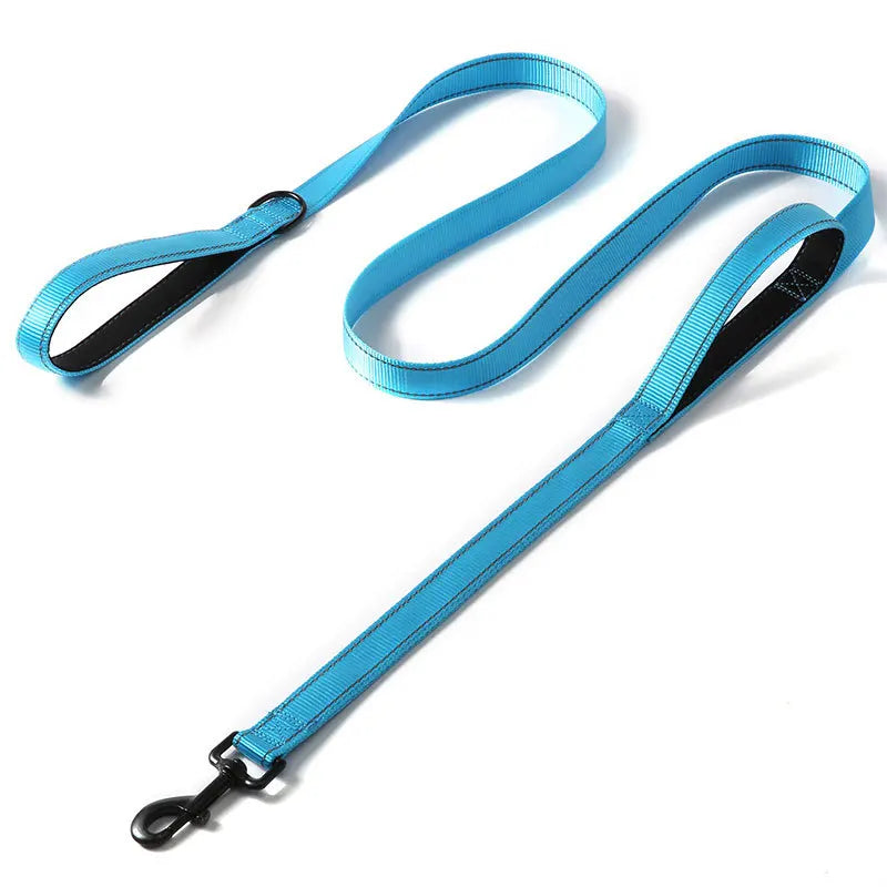 NEW Arrivals 9 Colors 1.2/1.5/1.8m Two Handle Heavy Duty Double Handle Nylon Dog Leash For Training Control Guard Rope Walking Cats Dogs Harness Lead Pets Accessories