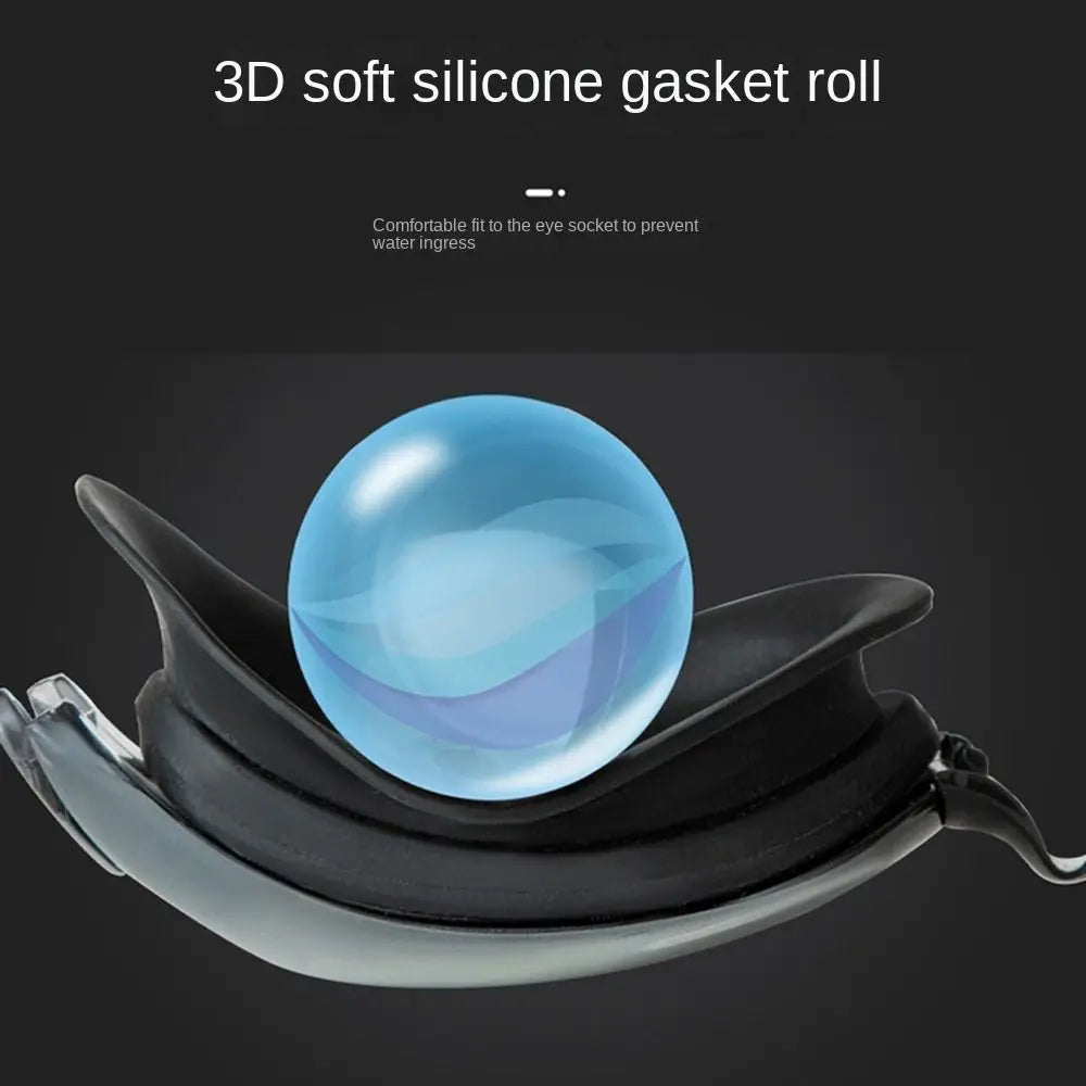 NEW 4 PCS Set Anti-Fog Adult Myopia/ Transparent/ Electroplated Professional Swimming Goggles Set with Nose Clip, and Ear Plugs Adjustable Silicone Swim Cap Waterproof Ultralight