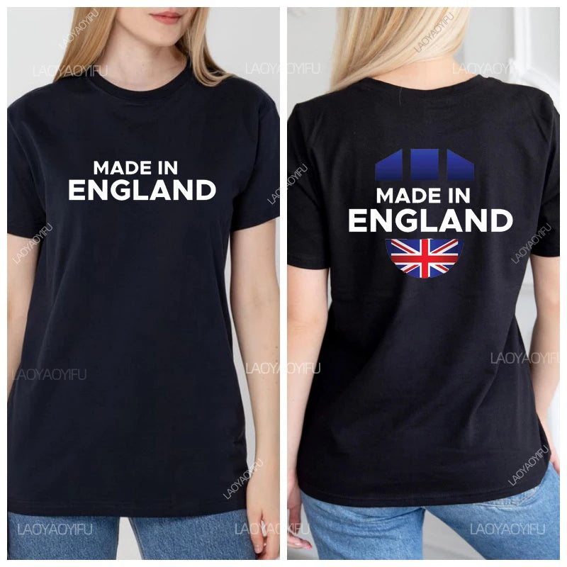 NEW Arrivals S-4XL Summer New Shirt England Flag Badge Unisex Patriotism Graphic T-Shirts Women's T-Shirts Men T-shirt Short Sleeve Tee Women Men Casual Sports Supplies