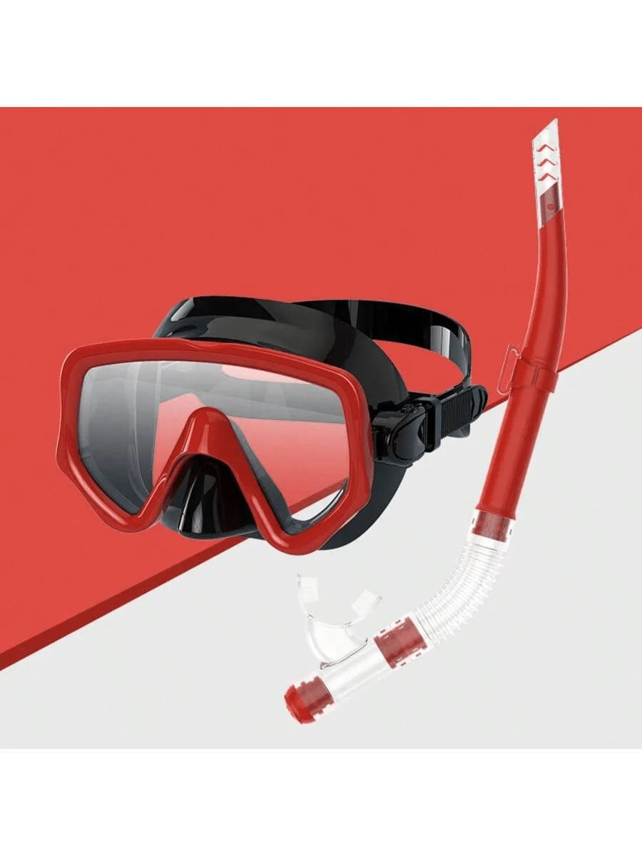 NEW Professional Diving Mask Snorkel Set For Adults Tempered Glass Scuba Professional Panoramic Snorkeling Gear Swimming Training Snorkel Kit Swimming Accessories Sports Supplies