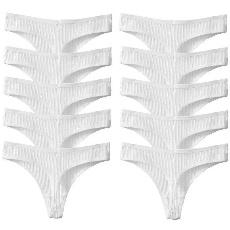 NEW Arrivals 10PCS/Set Sexy Women's Underwear G-Strings Cotton Striped Sports Panties Thongs Lingerie Comfortable Soft Ladies Underwear Sets