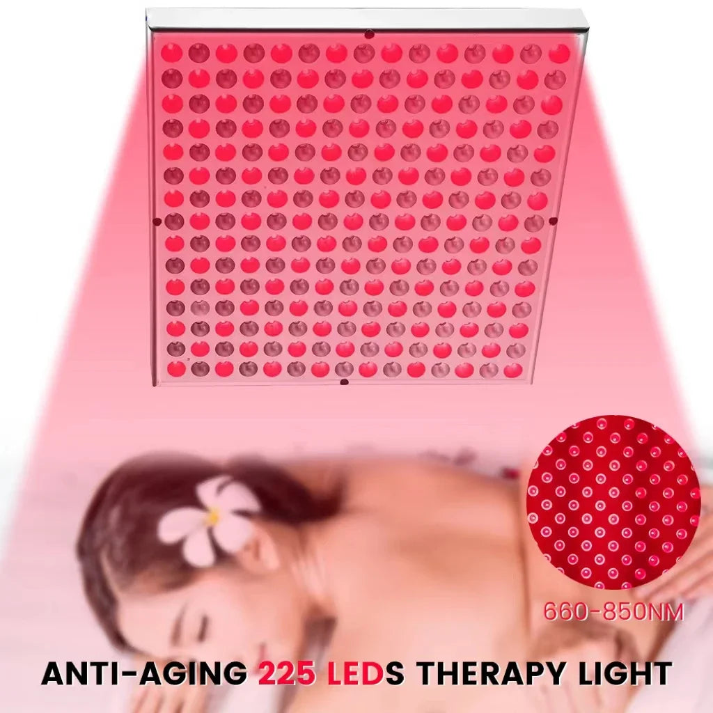 225 LED Red light 660nm Near Infrared 850nm Therapeutic Plates for Body Pain Relief, Blood Circulation and Cosmetic Treatment