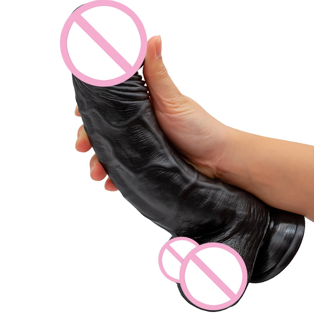 25.5CM*6CM Oversized Realistic Dildos Soft Skin Feeling Huge Penis Erotic Thick Phallus Big Dick Sex Toys for Women Masturbation