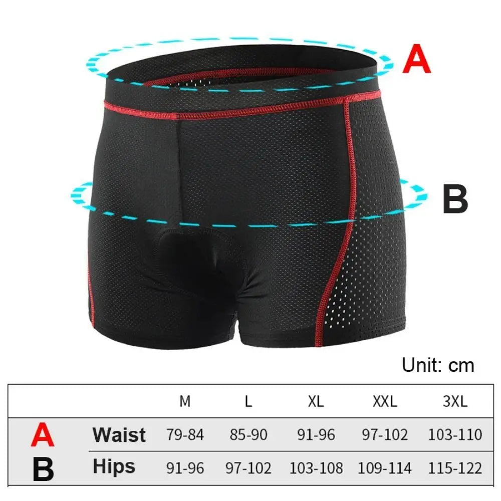 NEW Arrivals M-3XL Blue/Red Color Breathable Cycling Shorts Men Cycling Underwear 5D Gel Pad Shockproof Bicycle Underpants MTB Road Bike Equipment Cycling Apparel Accessories Sports Clothing Supplies