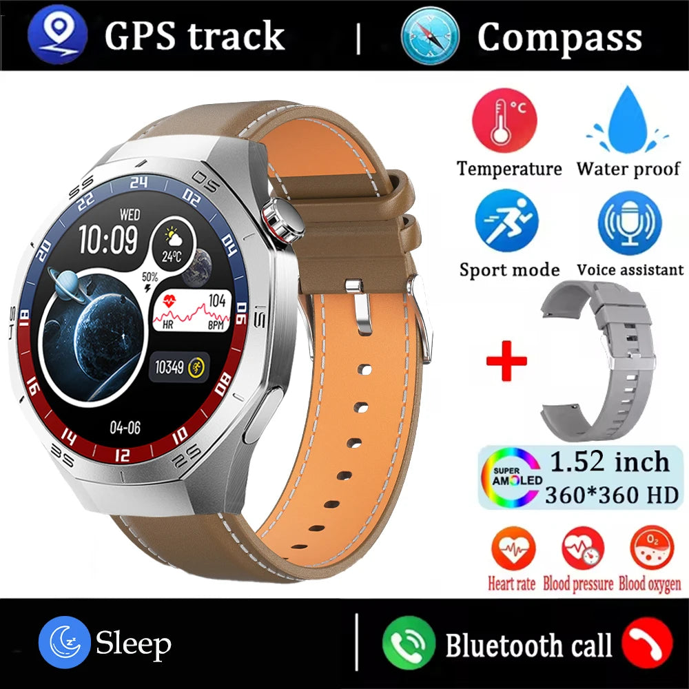 NEW 5 MAX RAM/ROM 128MB For Android and IOS Smart Watch Men AMOLED Screen GPS Motion Trajectory Heart Rate Bluetooth Calls Smart Watch Waterproof Women Men Smart Wrist Watch Health Care Sports Supplies
