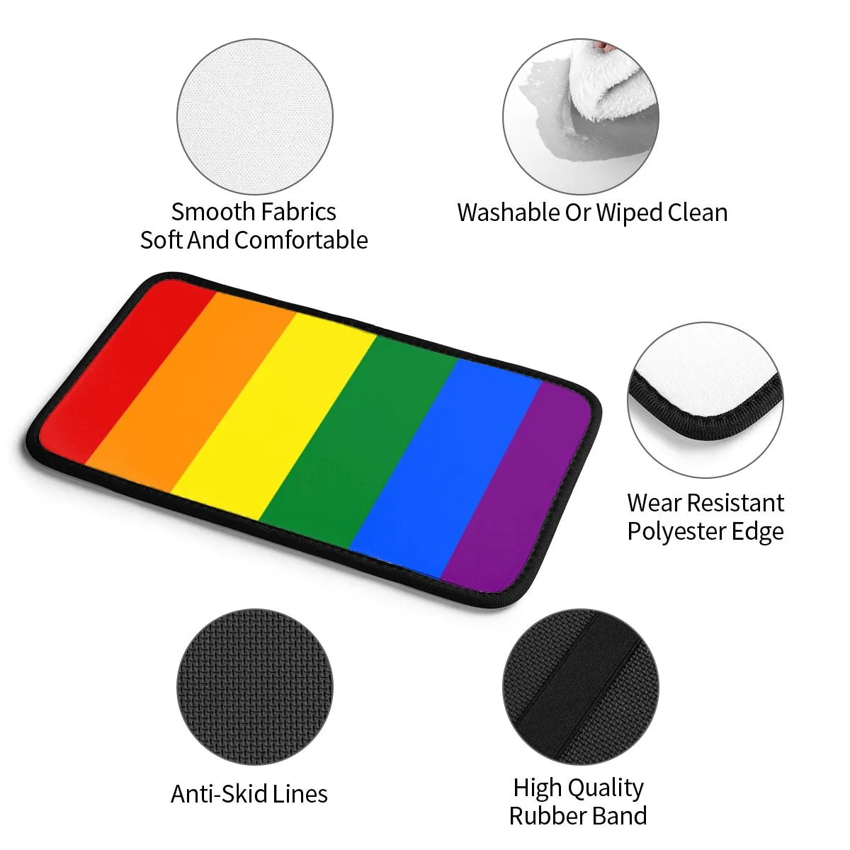 Rainbow Flag Center Console Cover Pad for Cars Boho Lgbt Pride Yaoi Car Accessories Non-slip Armrest Cover Mat