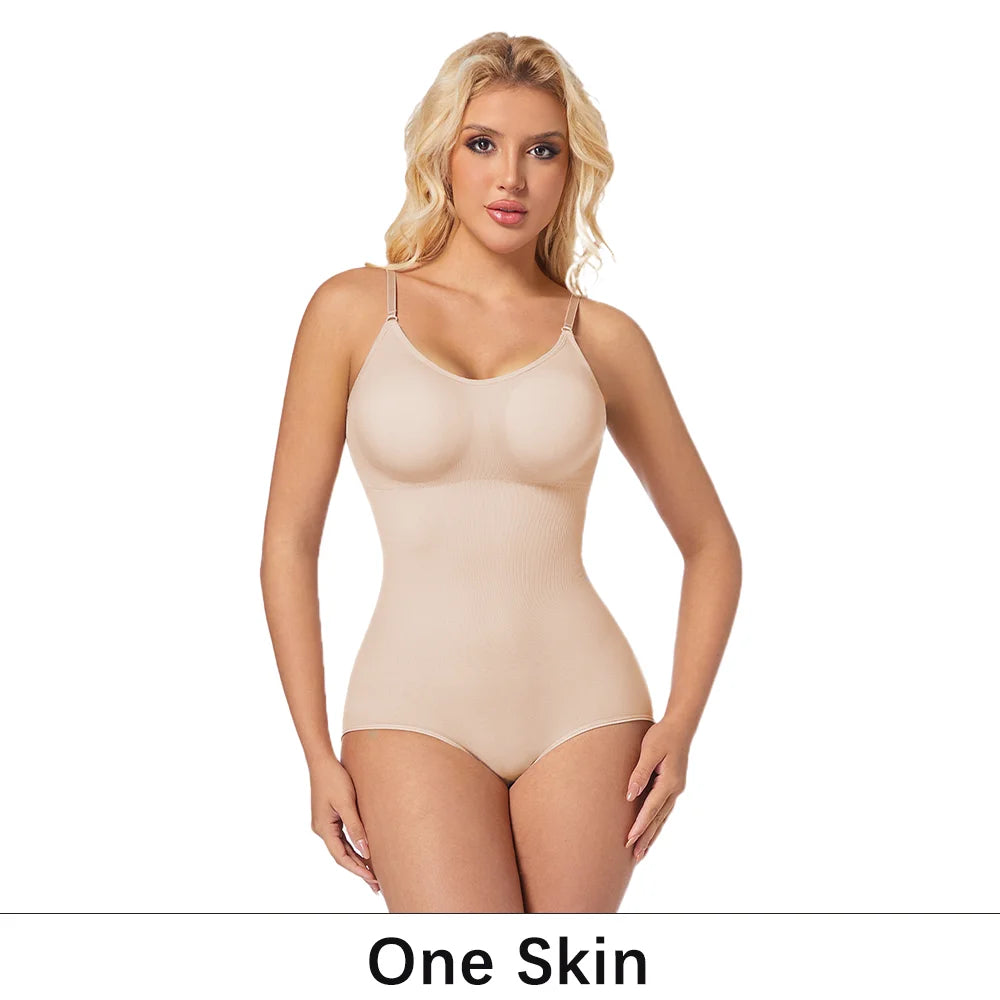 NEW Arrivals 2PCS Set S-2XL Slimming Shapewear Removable Bra Pads Bodysuit Body Shaper Women Seamless Tummy Control Slimming Sheath Flat Belly for Underwear