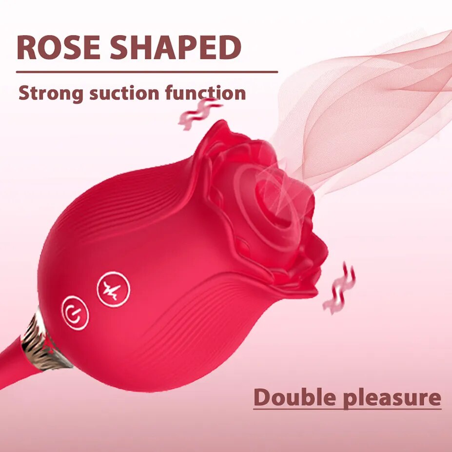 Rose Toy Dildo Thrusting Vibrator for Women Egg Clitoris Sucker Stimulator Tongue Licking Wiggle Adults Goods Sucking Sex Female