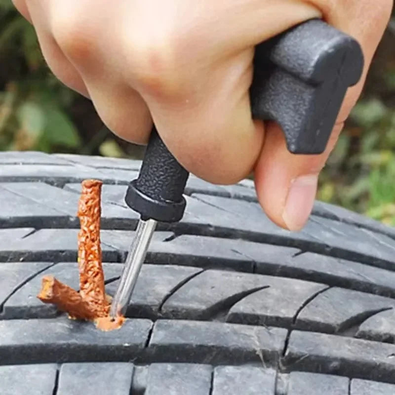 NEW Arrivals 50Pcs Set Bicycle Car Motorcycle Tire Repair Tool Kit with Rubber Strip Tubeless Tire Puncture Studding Plug Motorcycle Truck Vacuum Tire Repair Tools Kit