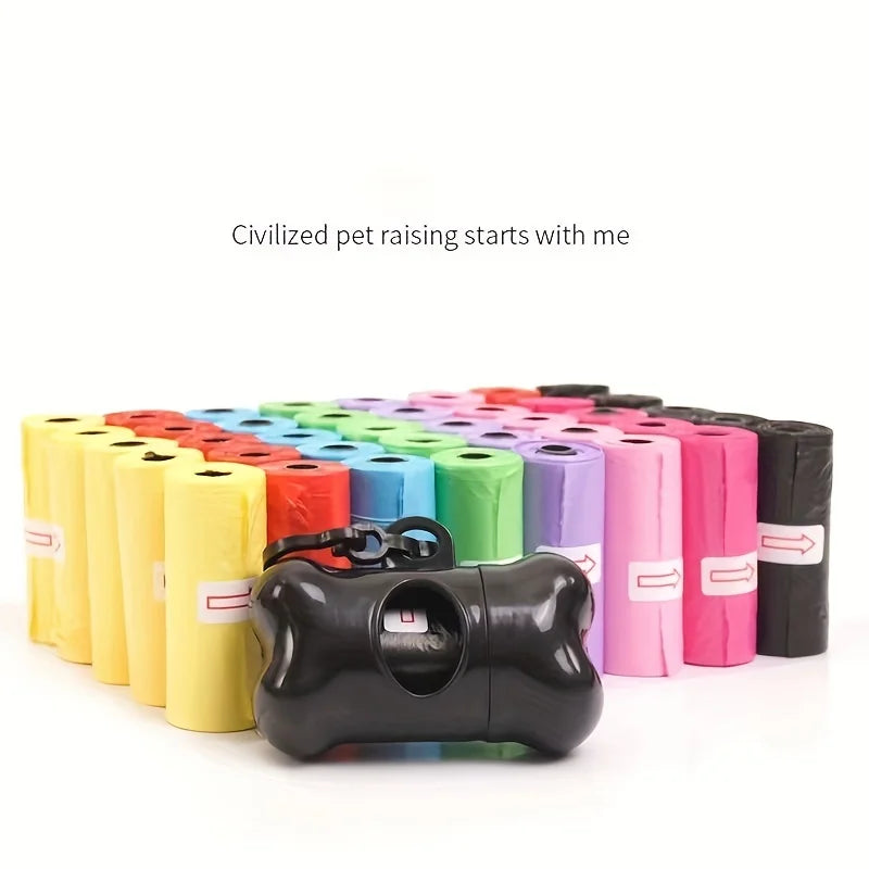 NEW 1200PCS in Box Random Color Cartoon Paw Graphic Dog Poop Bags Pet Poop Bags Leak-Proof Dog Waste Bags For Pet Supplies