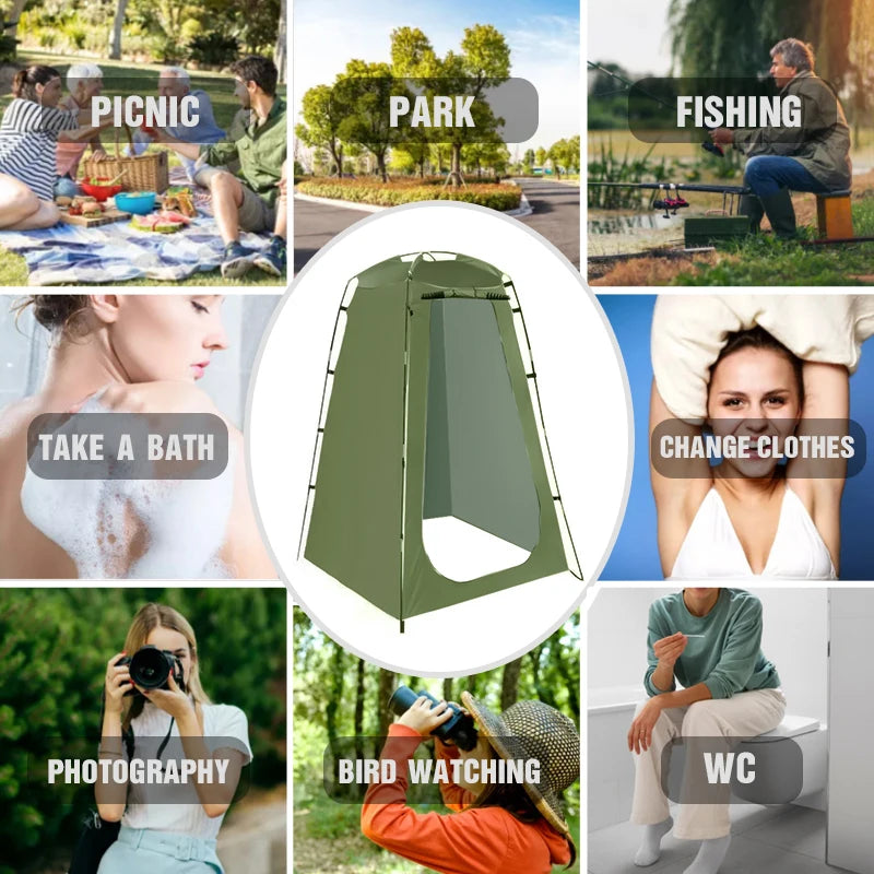 Portable Privacy Shower Tent Outdoor Waterproof Changing Room Shelter for Camping Hiking Beach Toilet Shower Bathroom