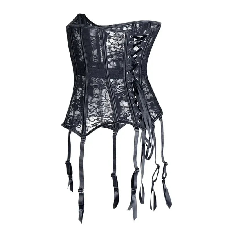 S-6XL Women Girls Sexy Corselet Waist Corset Clincher Women Floral Lace Sexy Under Bust Corset Bustier Gothic Body Shaper Plus Size Female Body Slim Supplies Ladies Sexy High Quality Fashion Underwear Products