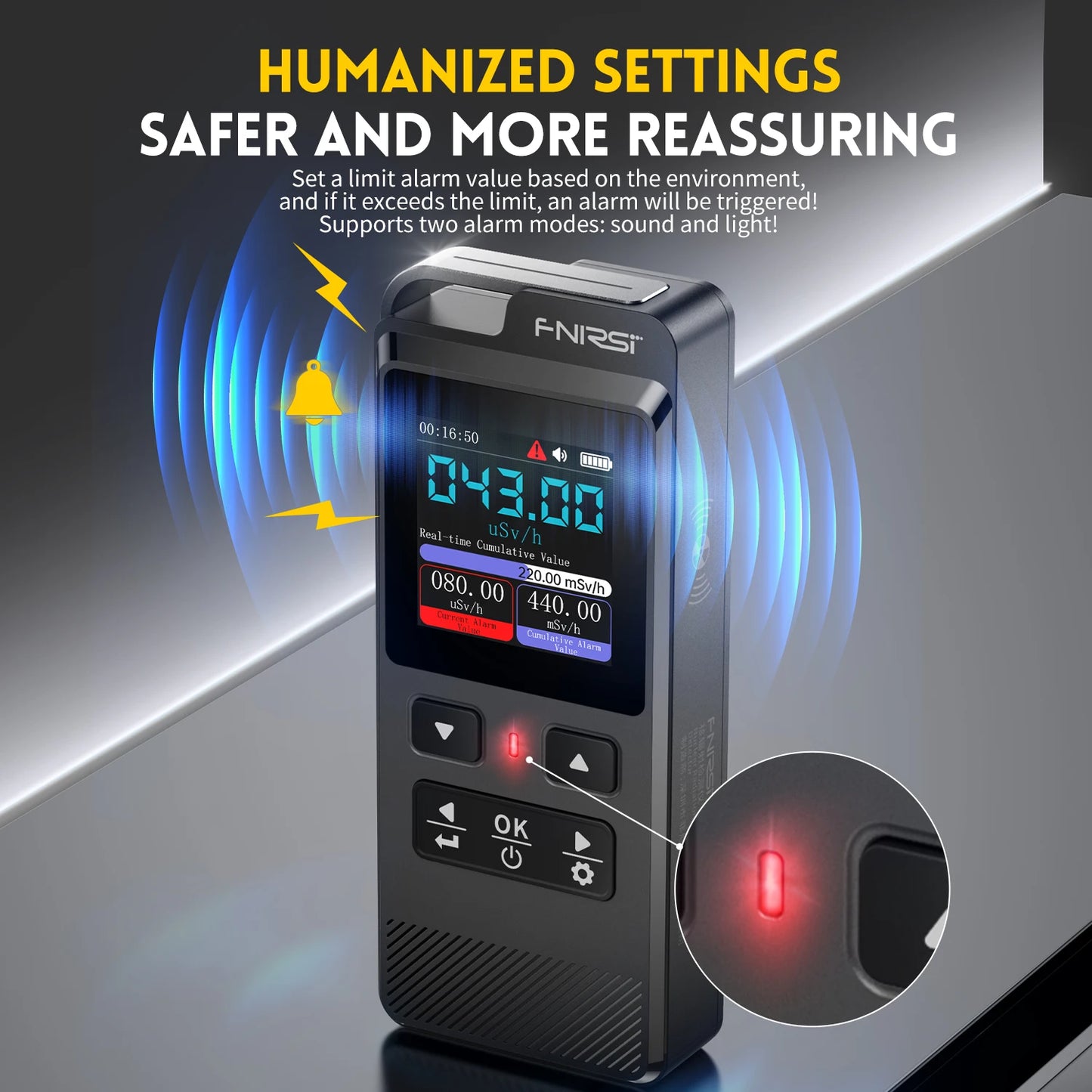 NEW Arrivals High Accuracy Detector GC-02 Geiger Counter Nuclear Radiation Detector X-Ray Y-Ray B-ray Radioactivity Detector Personal Dosimeter Rechargeable