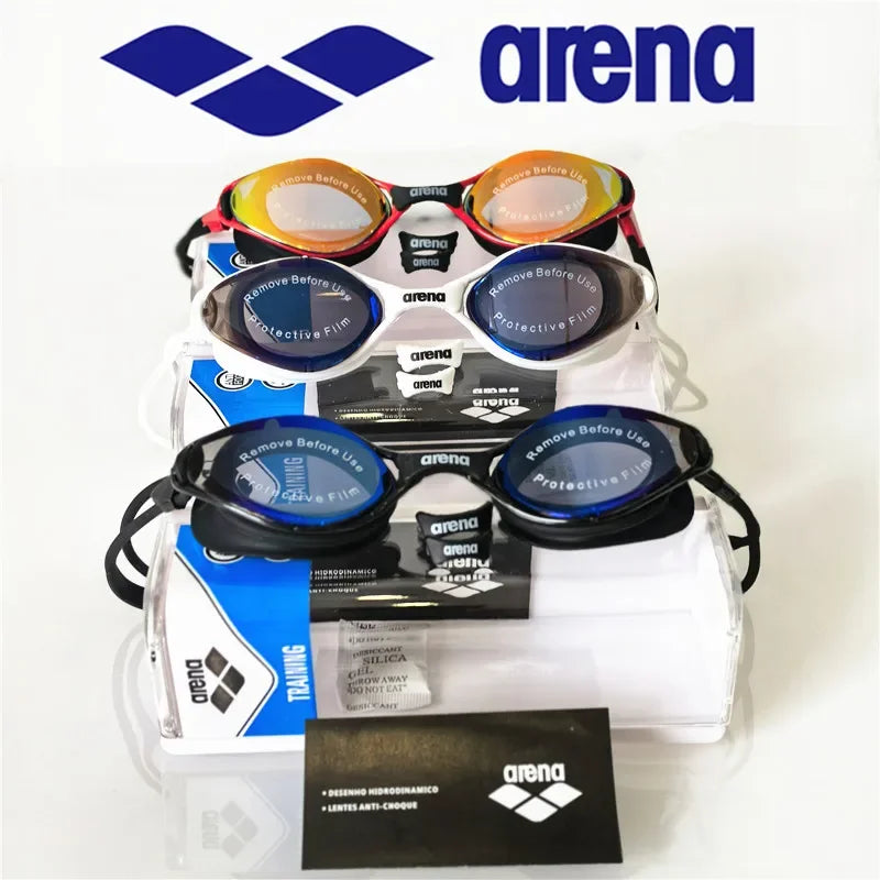 NEW Arrivals 100% Original ARENA 2PCS Set 9 Colors Professional Waterproof and Anti-Fog High-Definition Adult Swimming Goggles Silicone Swim Cap Women Men Swimming Accessories Sports Supplies