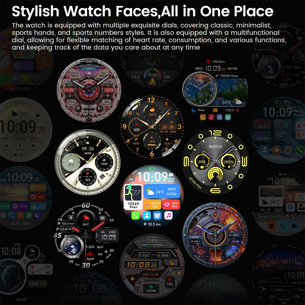 New 8 Colors Men*s Smart Watch 360 * 360 Bluetooth Call Smartwatch AMOLED Screen GPS Multi-Languages Smart Watches NFC Waterproof Smart Watch for Men